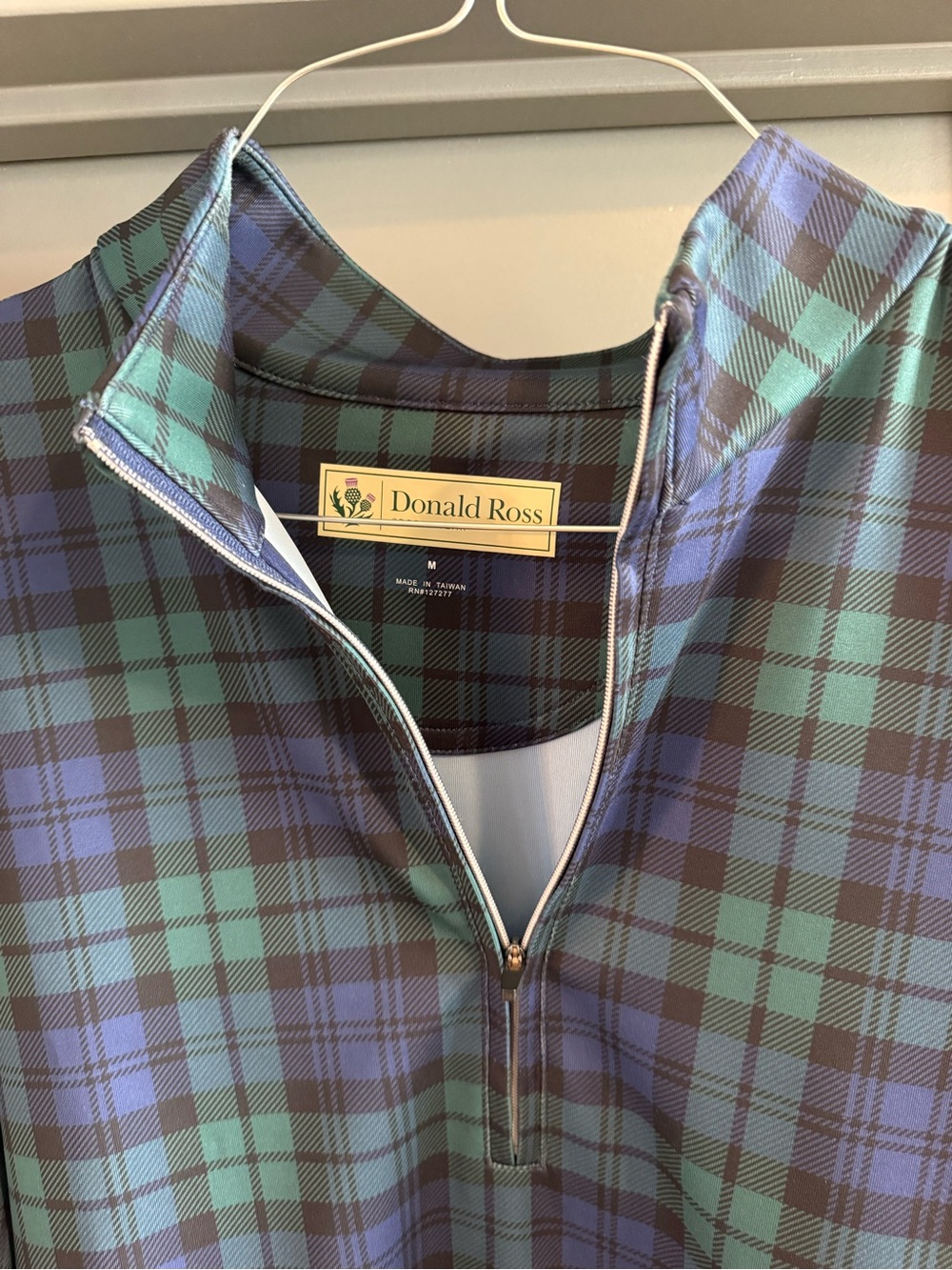 Donald Ross Plaid Quarter-Zip Pullover